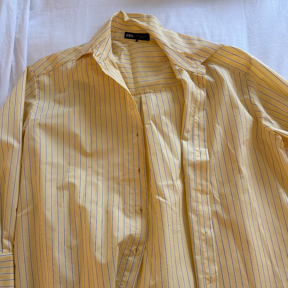 Zara Yellow and Blue Button Down